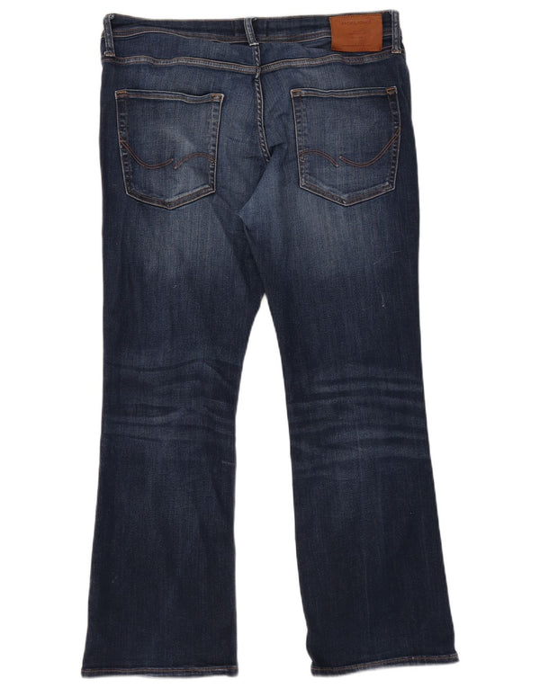 Blugi Jack & Jones pentru bărbați Jake Bootcut W34 L30 bumbac bleumarin