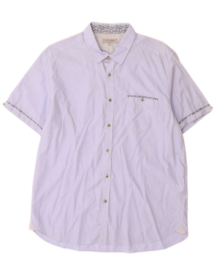 Cămașă cu mânecă scurtă pentru bărbați Ted Baker Mărimea 5 XL Bumbac albastru