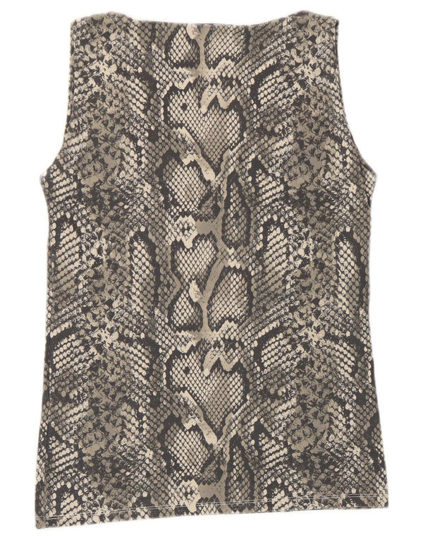 Vest Vest Top Femei Zara UK 12 Medium Gri Animal Print Poliamidă