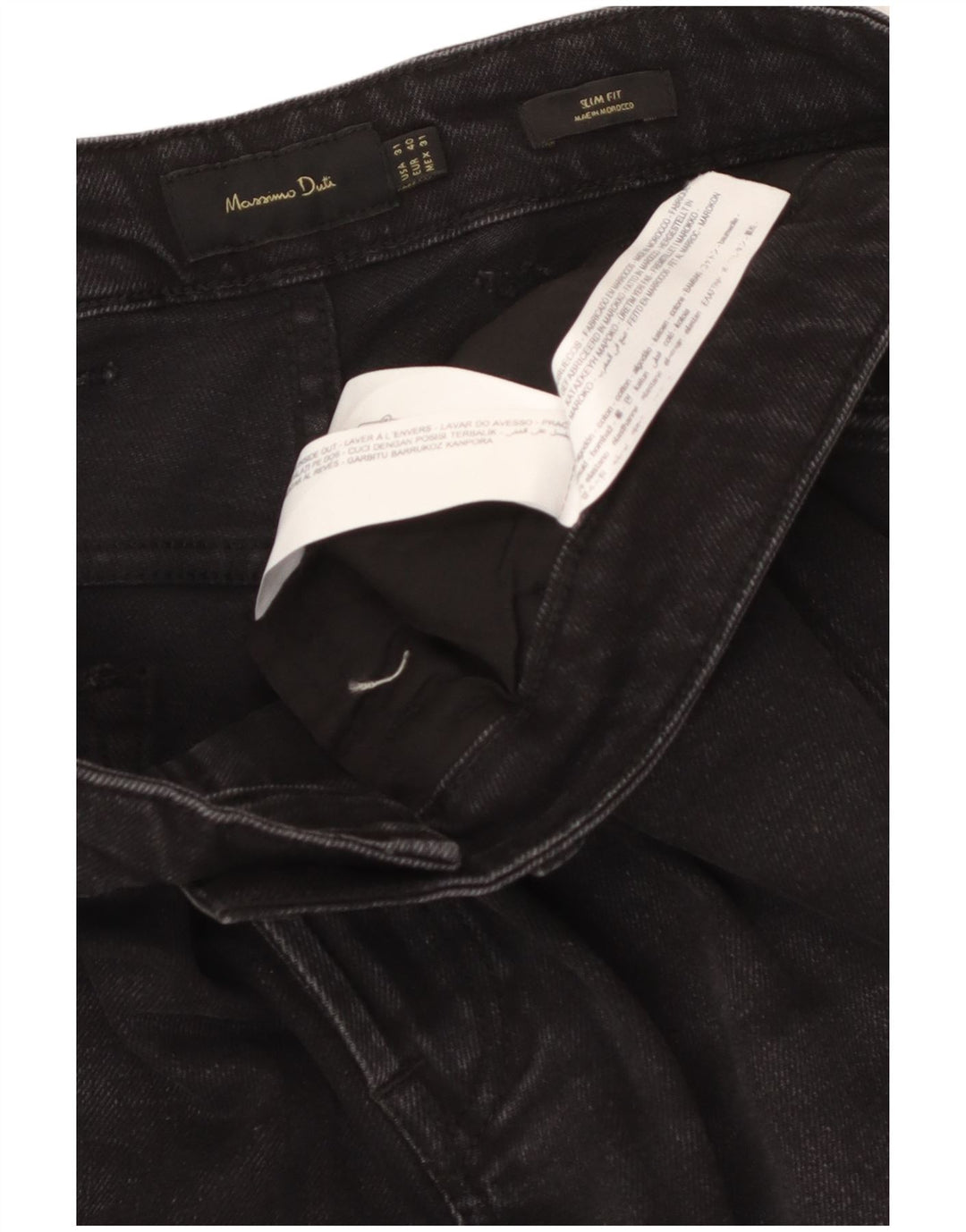 Massimo Dutti Blugi pentru bărbați slim EU 40 Medium W31 L31 Bumbac negru