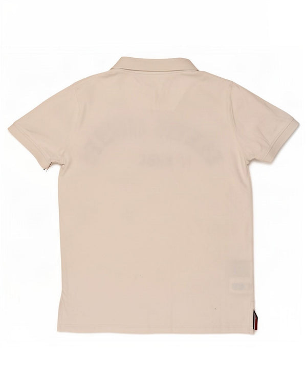 Tricou polo cu grafica Tommy Hilfiger pentru baieti 13-14 ani, bumbac alb