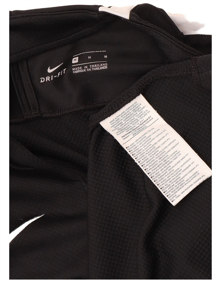 Top de trening pentru bărbați Dri Fit, cu fermoar și gât, negru, colorblock