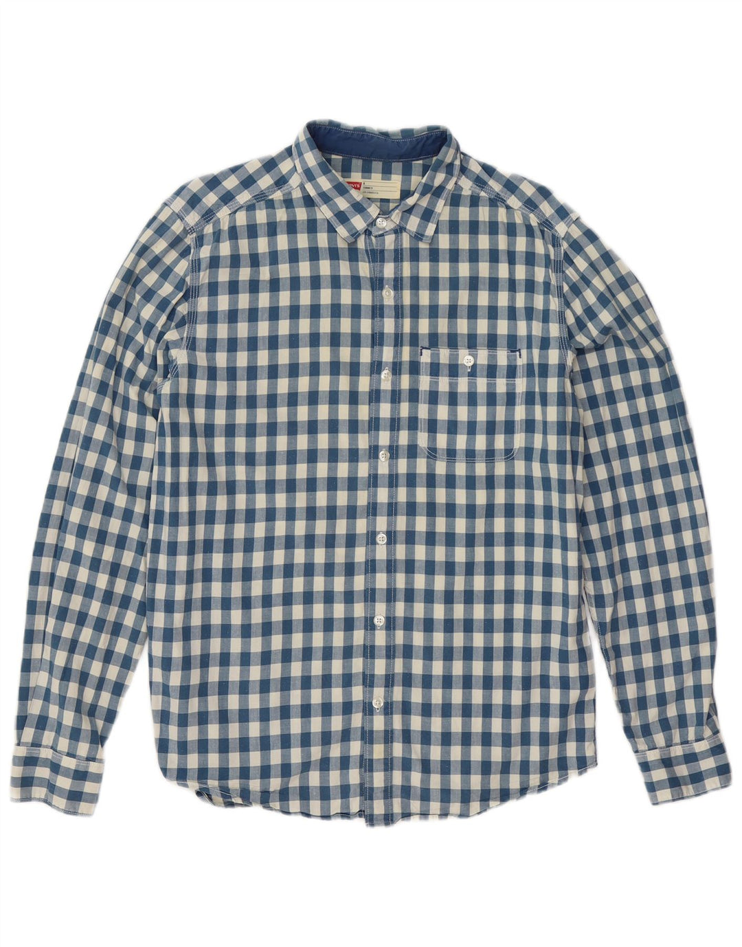Cămașă Levi's Standard Fit pentru bărbați, din bumbac vichy albastru mediu
