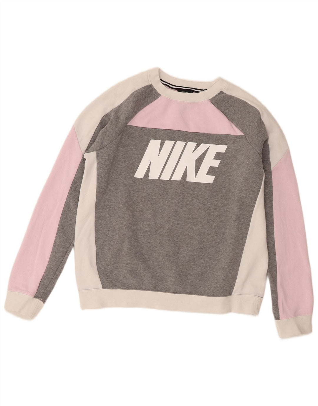 Pulover de hanorac grafic Nike pentru femei UK 14 Roz mediu Colorblock