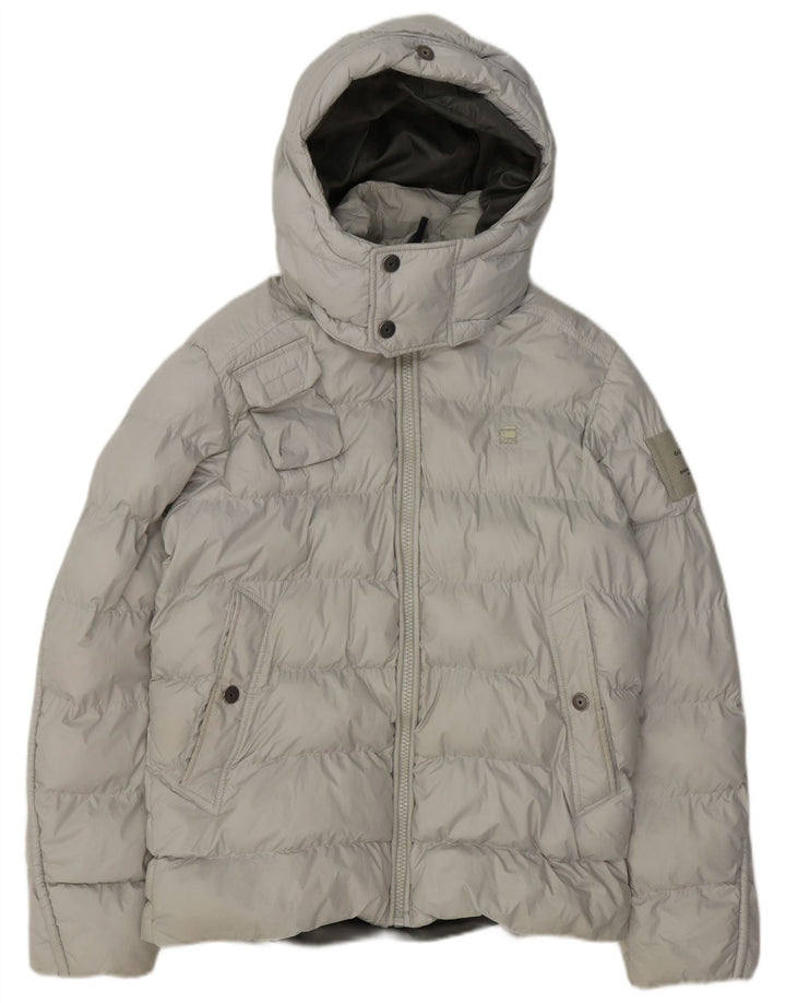 Jachetă căptușită cu glugă pentru bărbați G-STAR UK 38 Poliester mediu gri