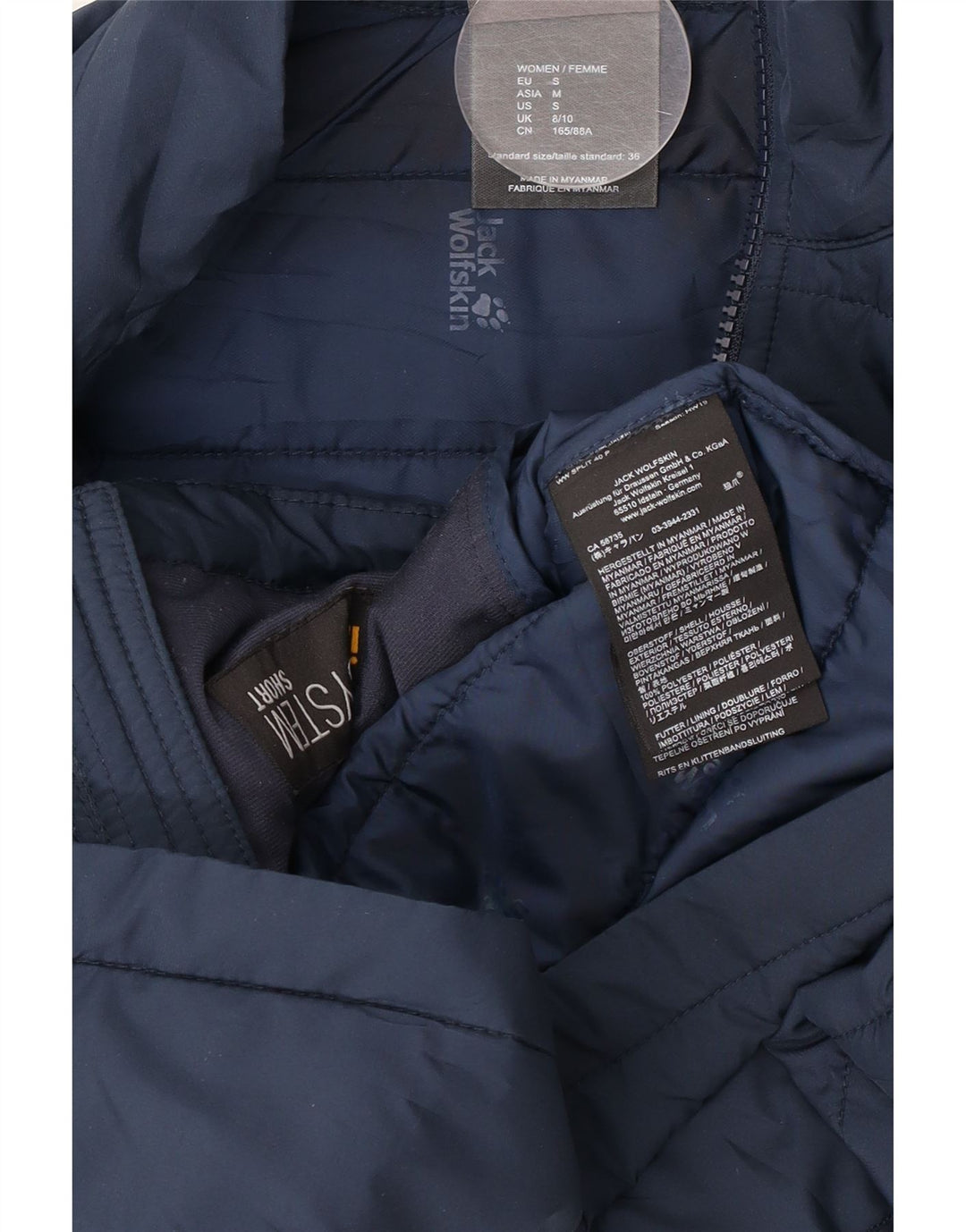 Jack Wolfskin Jachetă căptușită pentru femei UK 8/10, poliester, albastru bleumarin mic