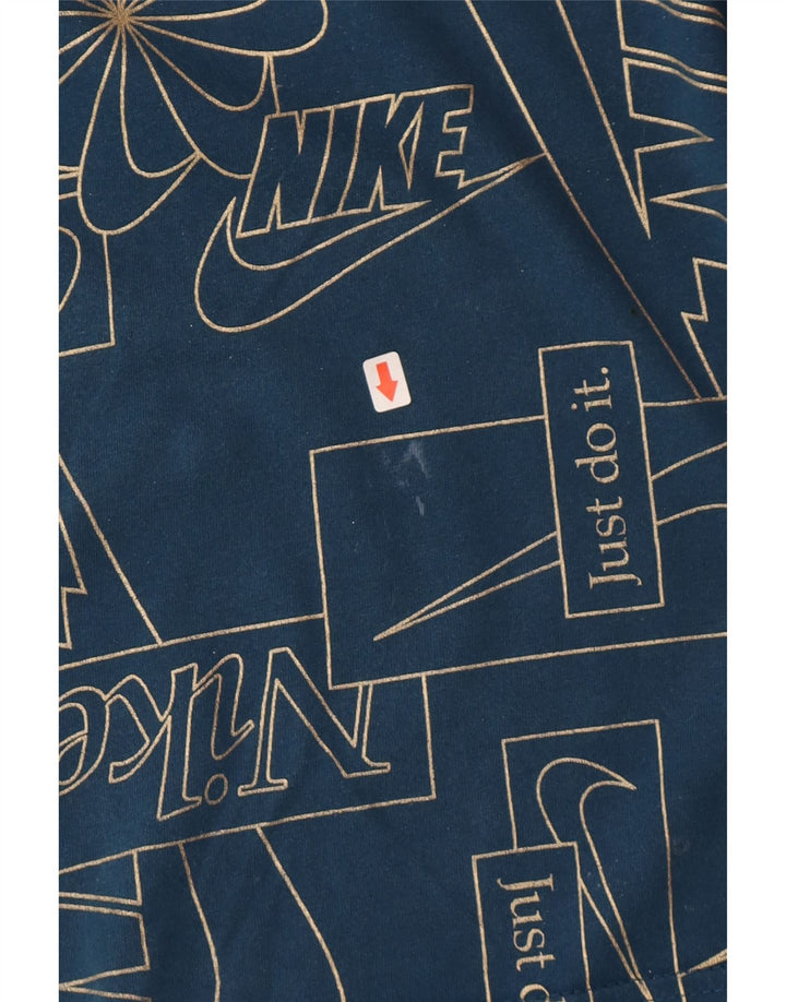 Tricou grafic Nike pentru bărbați Top mic din bumbac bleumarin