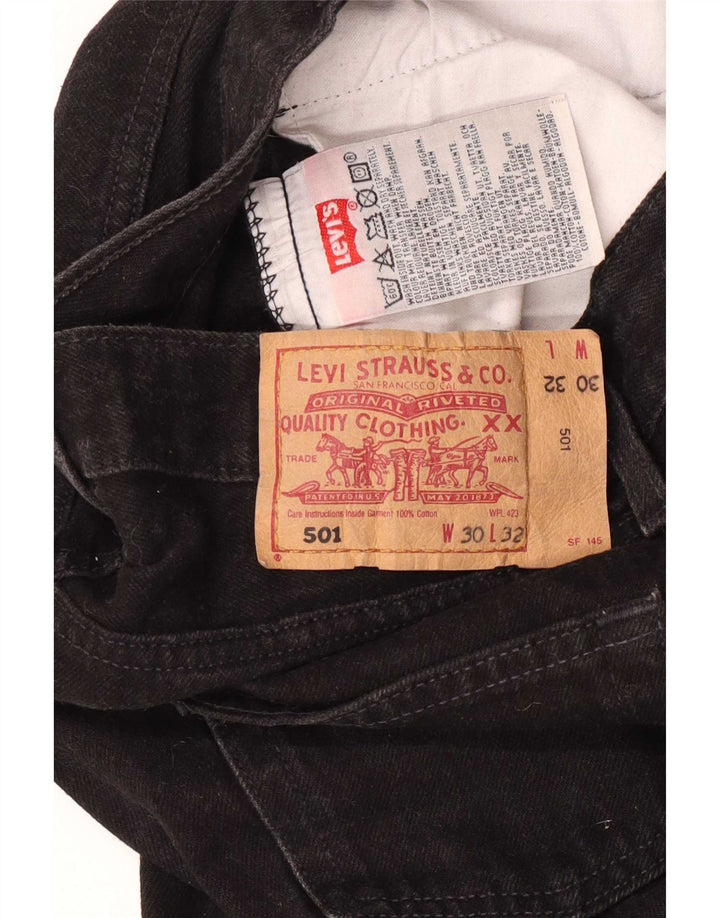 Blugi drepti pentru bărbați Levi's 501 W30 L32 bumbac negru