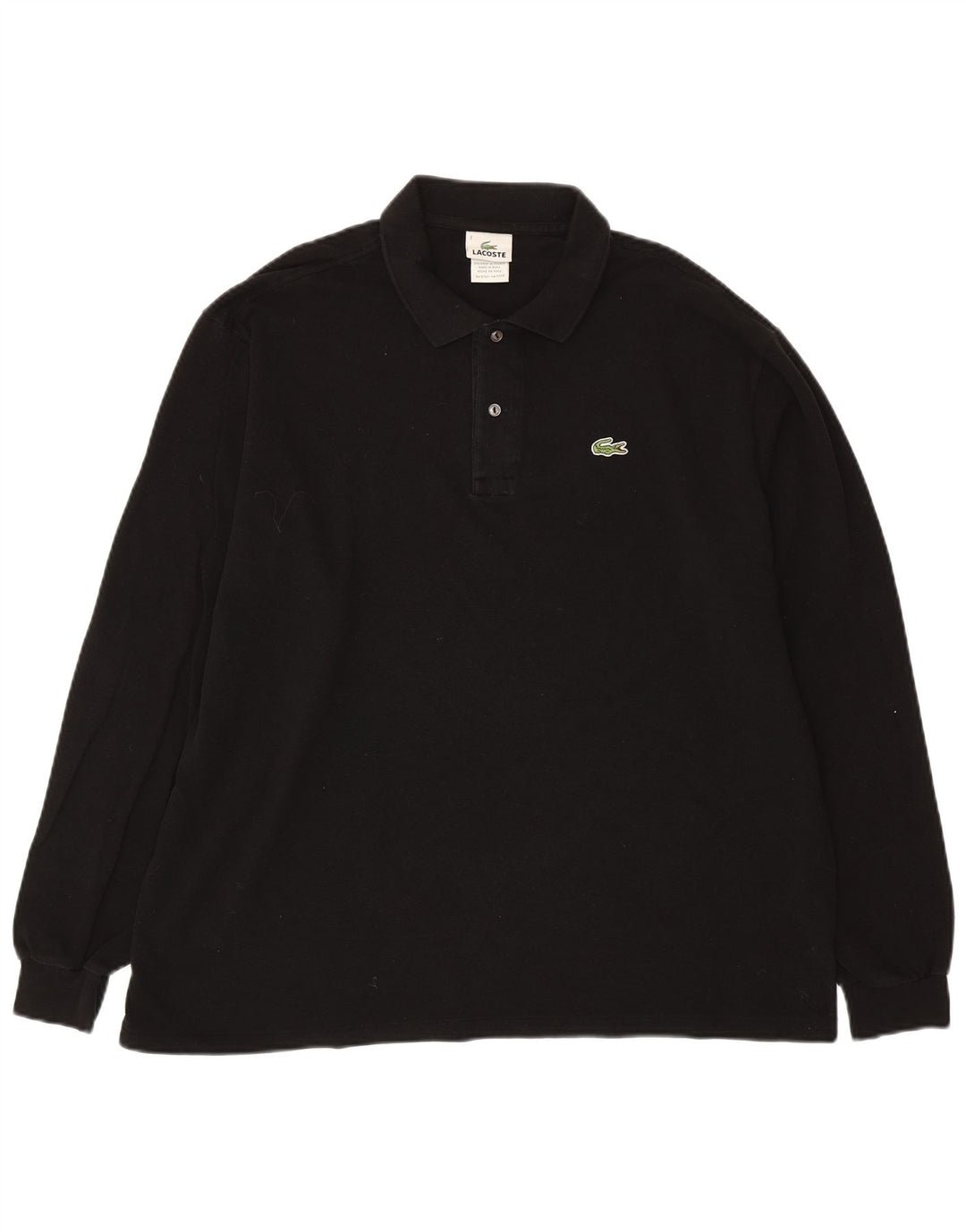 Tricou polo pentru bărbați cu mânecă lungă LACOSTE Mărimea 7 2XL bumbac negru