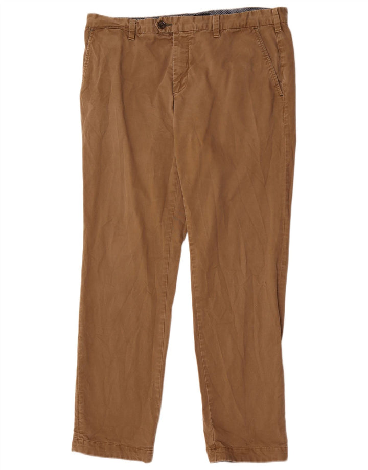 Pantaloni drepți pentru bărbați Ted Baker L36 L31 bumbac bej