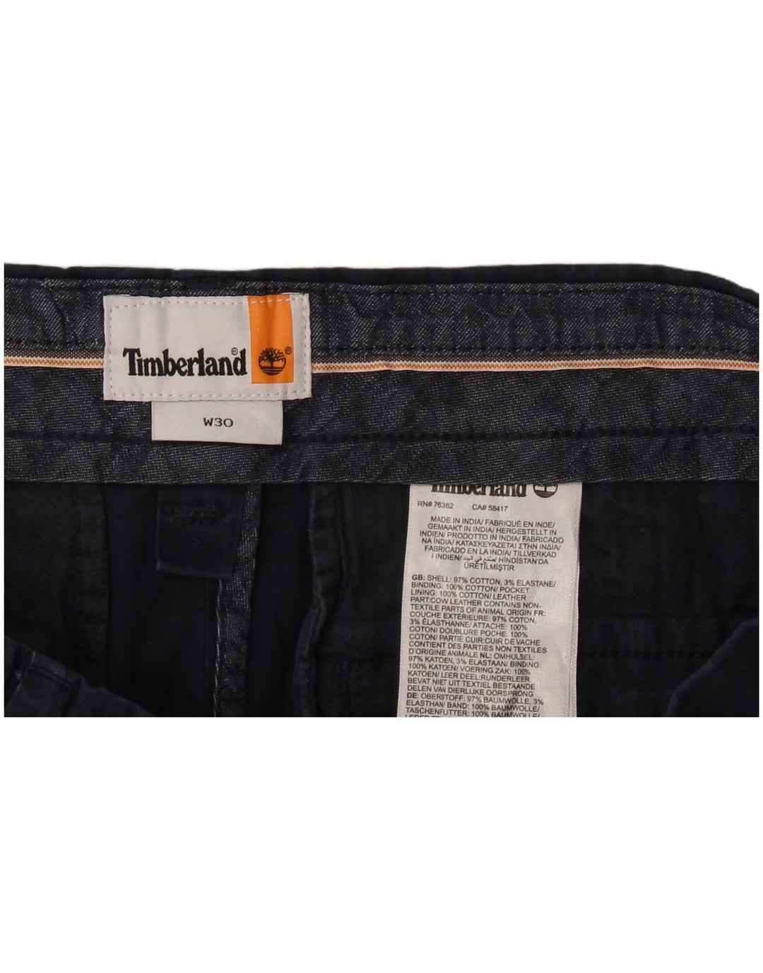 Pantaloni scurți chino pentru bărbați Timberland W30, bumbac, albastru bleumarin mediu