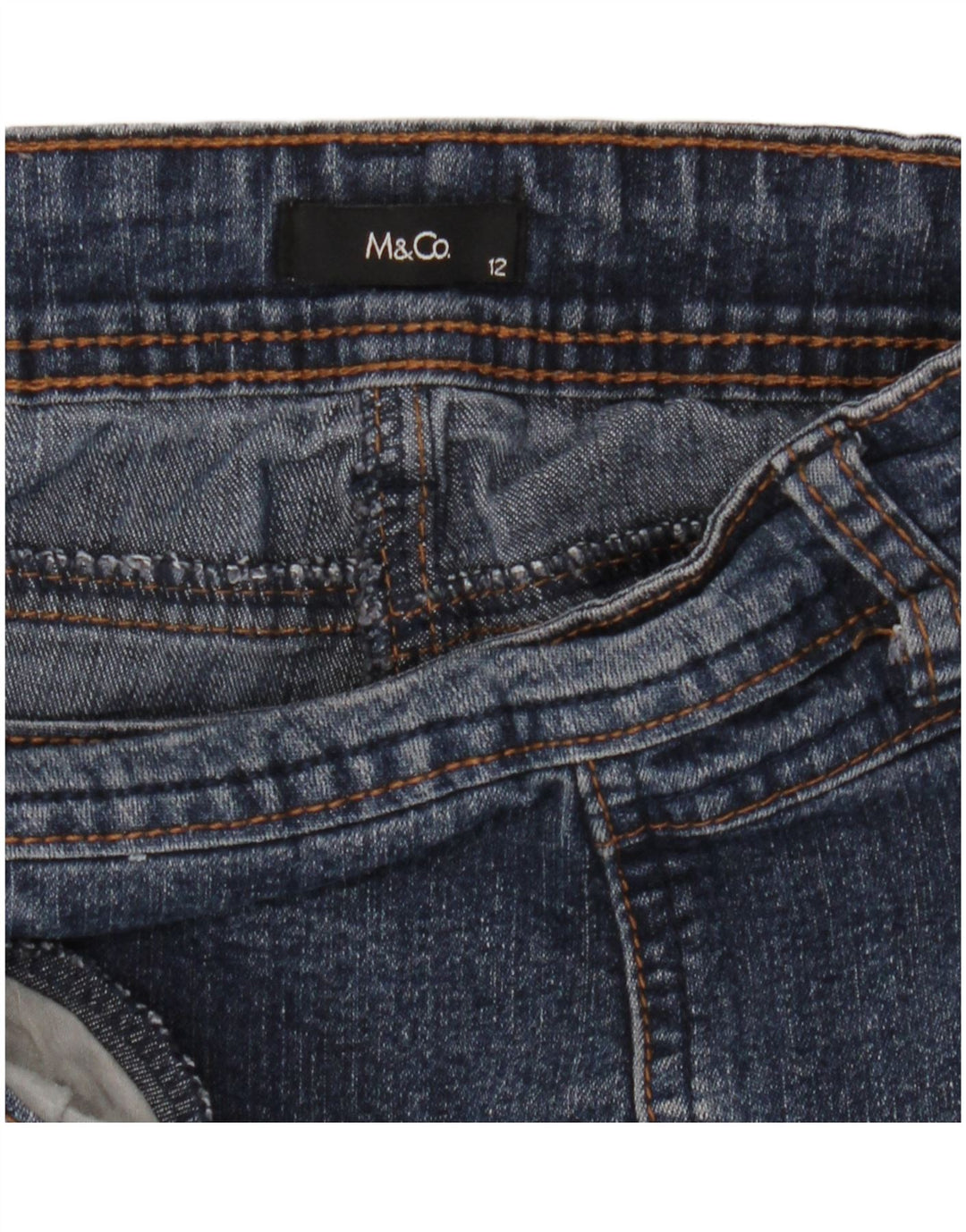 Bermude pentru damă M&Co, din denim, UK 12 Medium W32 Bumbac albastru