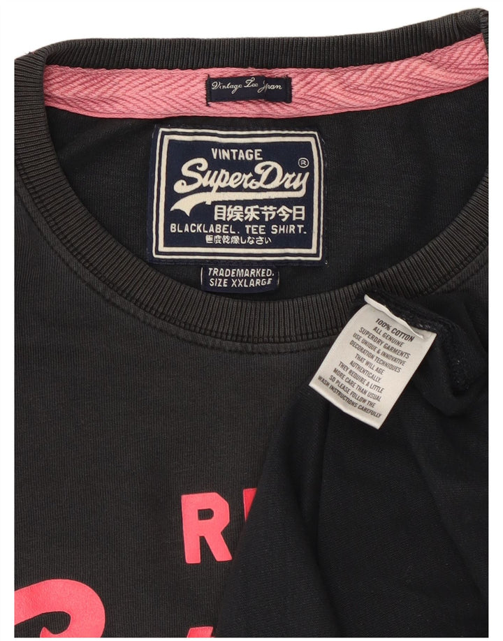 Tricou grafic Superdry pentru femei Top 2XL bumbac gri