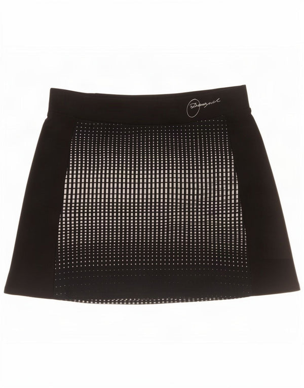Fusta mini grafică Desigual pentru femei XL W34, viscoză geometrică neagră