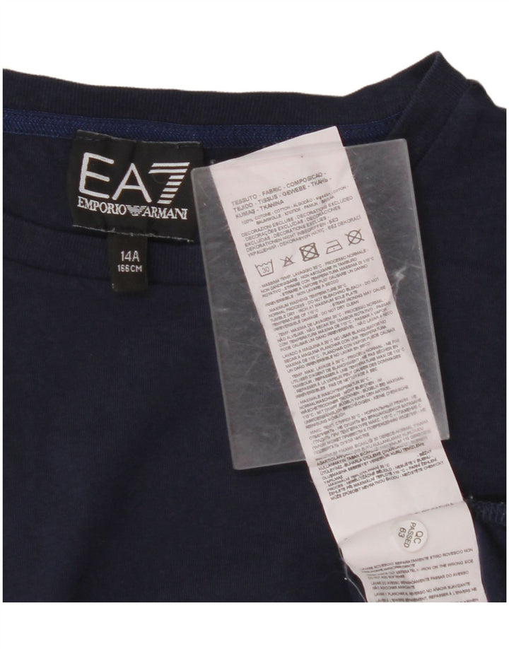 EMPORIO ARMANI Tricou cu grafic pentru baieti Top 13-14 ani Bumbac bleumarin