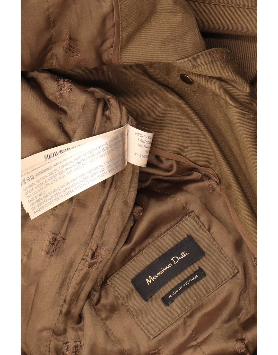 Jachetă parka cu glugă Massimo Dutti pentru femei UK 14 Bumbac verde mediu