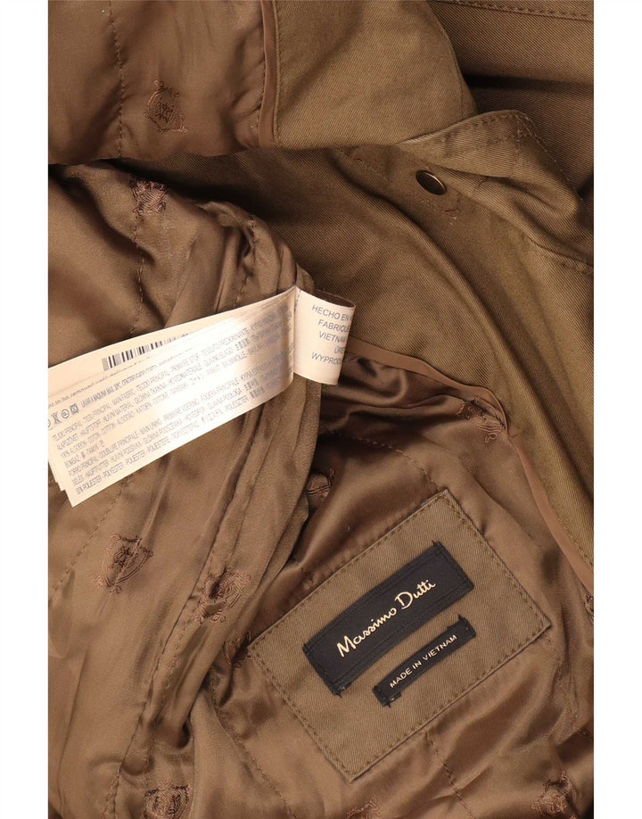 Jachetă parka cu glugă Massimo Dutti pentru femei UK 14 Bumbac verde mediu