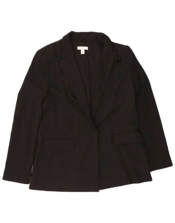 Sacou Topshop pentru femei, cu 1 nasture, poliester negru, UK 10
