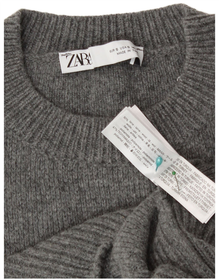 Zara femei Crop Vest Tank Top UK 10 Lână Gri mic