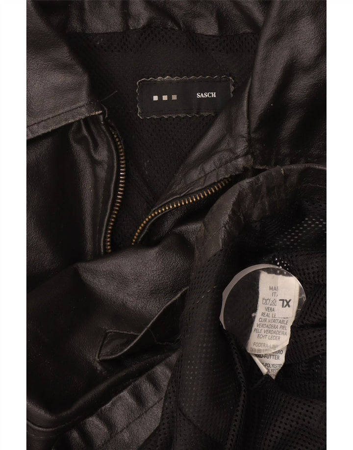 Jachetă de piele vintage pentru bărbați UK 42 XL din piele neagră