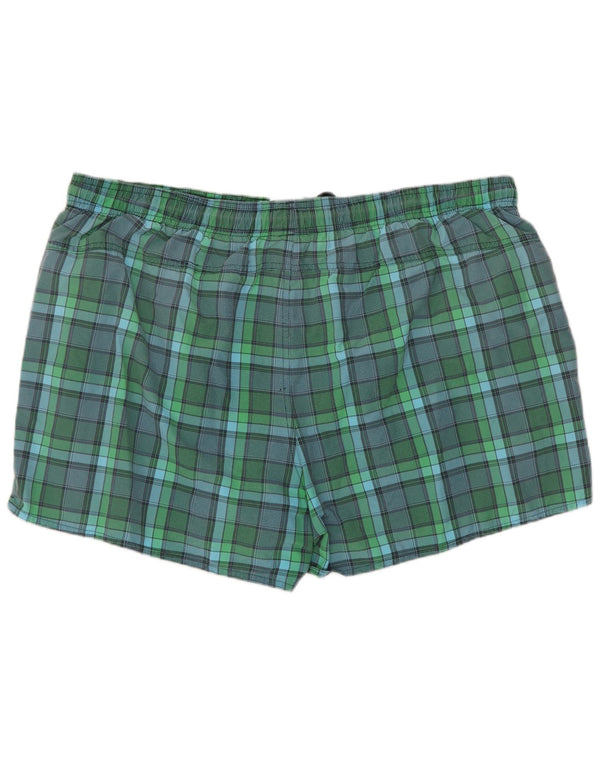 Pantaloni scurți de înot Adidas pentru bărbați 2XL, nailon verde check