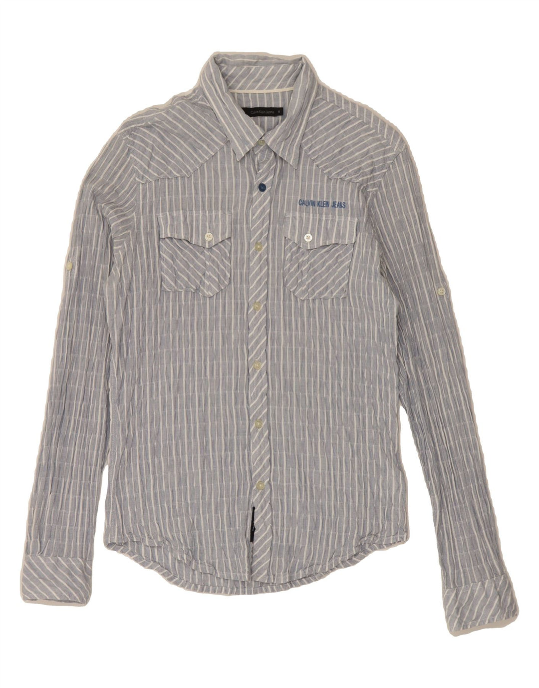 CALVIN KLEIN JEANS Mens Shirt Medium Grey Check Cotton Vintage Calvin Klein Jeans and Second-Hand Calvin Klein Jeans from Messina Hembry 