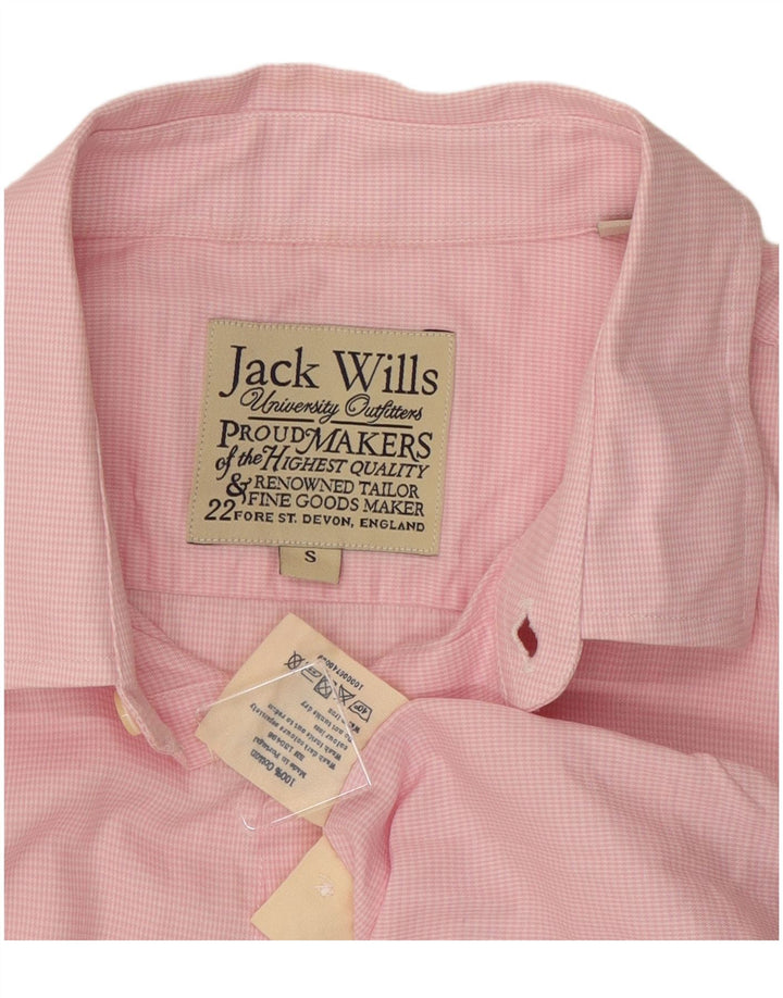 Cămașă Jack Wills pentru bărbați, bumbac mic, roz cu picior de gală