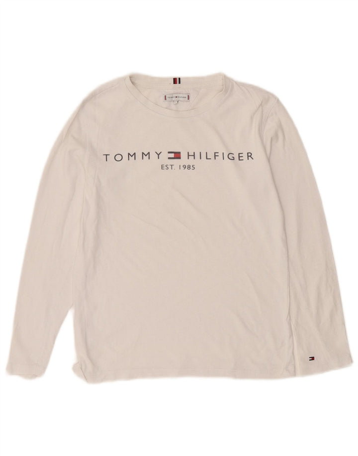 Top grafic pentru băieți Tommy Hilfiger cu mânecă lungă, 11-12 ani, alb