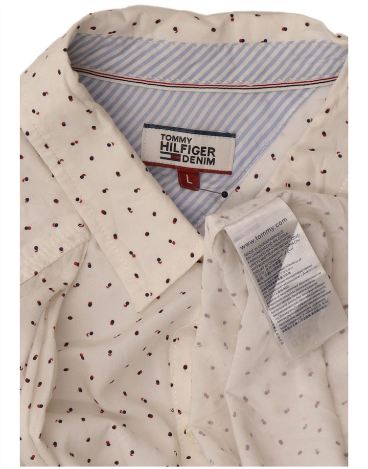 Cămașă Tommy Hilfiger pentru femei UK 16 Lyocell mare cu pete albe