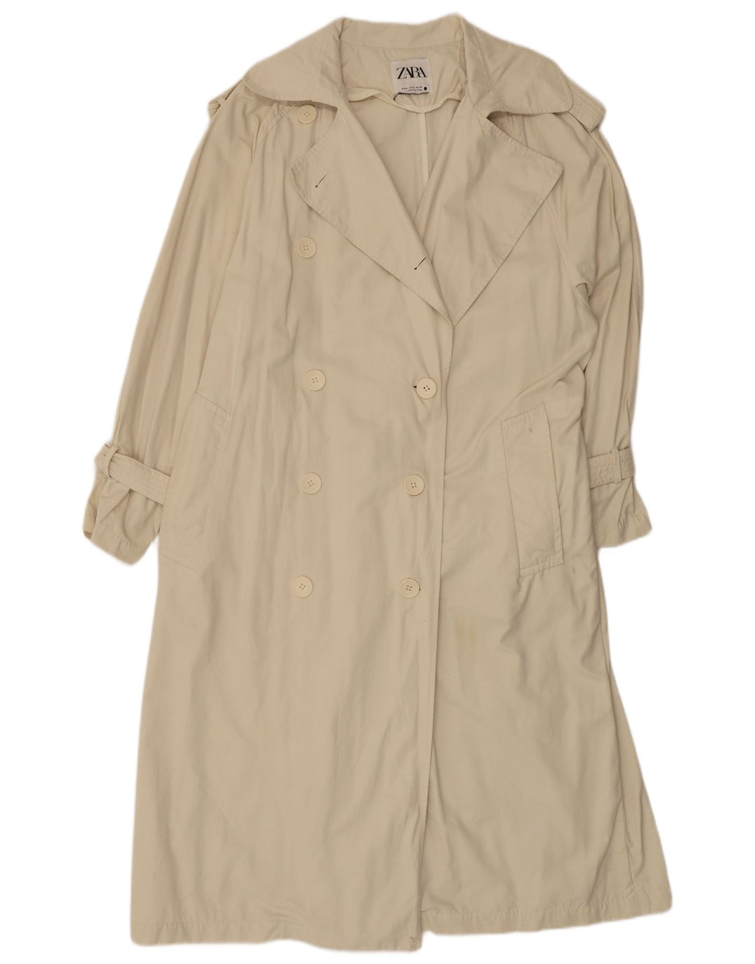 Trench supradimensionat pentru femei ZARA UK 14 Medium Bej Poliester