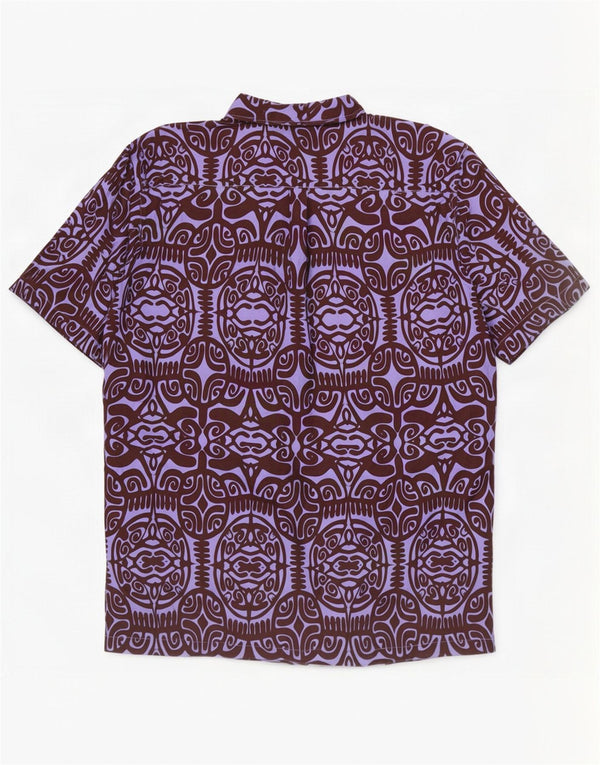 Cămașă cu mânecă scurtă pentru bărbați Tribal Origin, bumbac violet 2XL