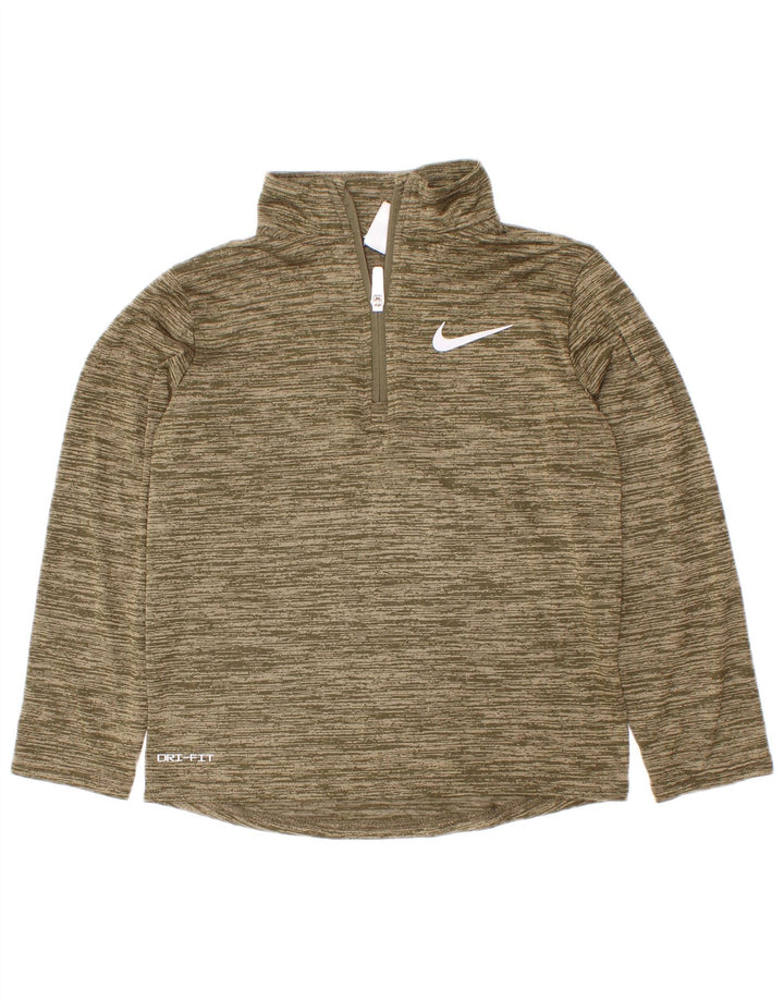 Trening pentru băieți Dri Fit Pullover Top 5-6 ani Medium Kaki Flecked