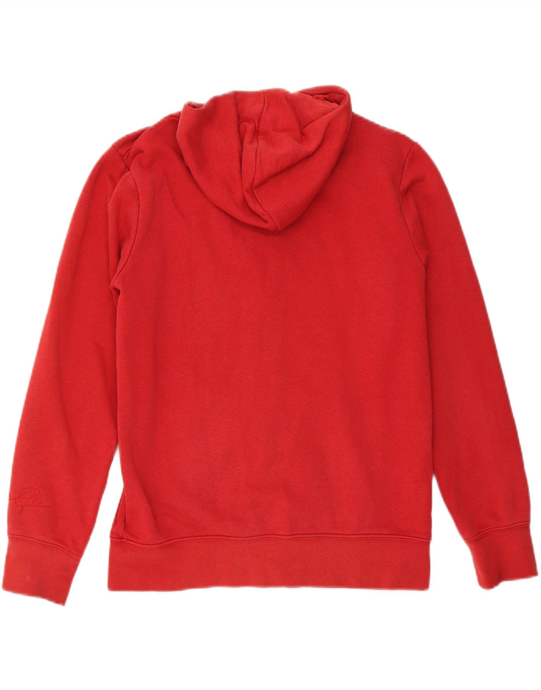 JORDAN Womens Zip Hoodie Sweater UK 14 Medium Red Cotton