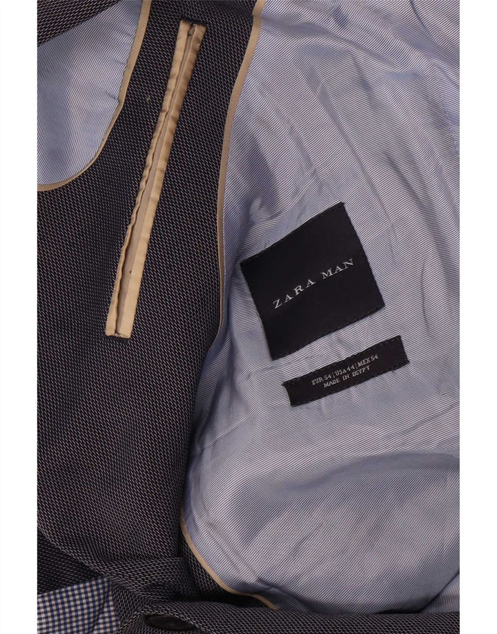Blazer pentru bărbați Zara cu 2 nasturi EU 54 XL Poliester bleumarin
