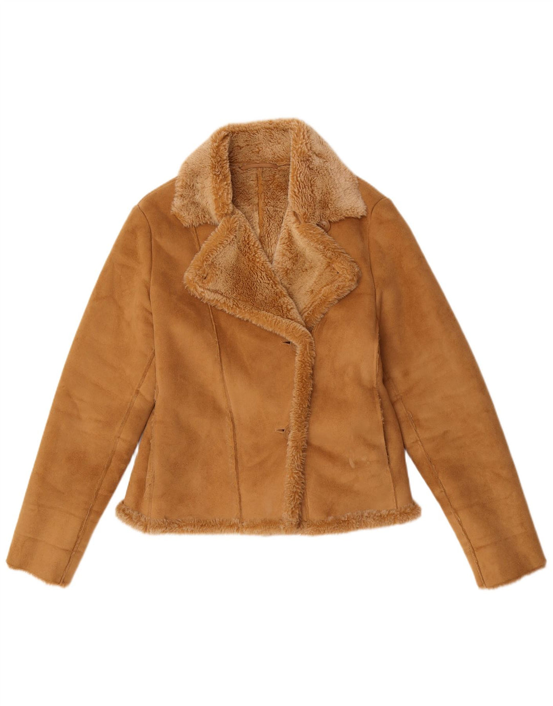Jachetă vintage pentru femei Sherpa UK 12 Medium Bej Acrilic