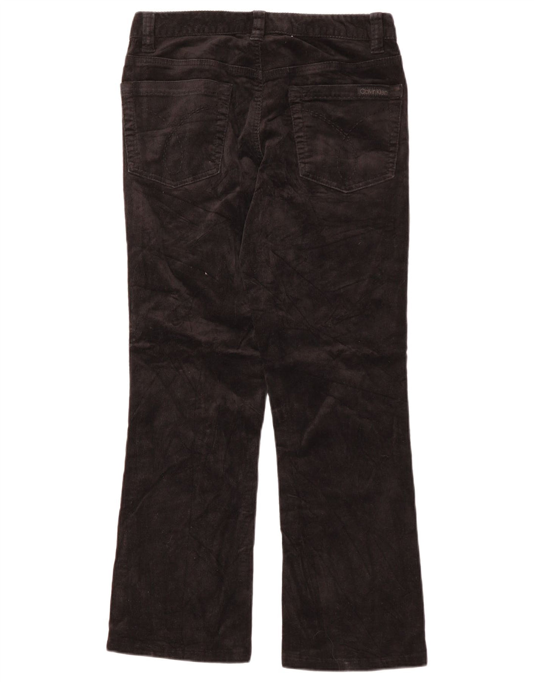 CALVIN KLEIN Pantaloni Bootcut din velur pentru femei US 6 Medium W30 L27 Negru