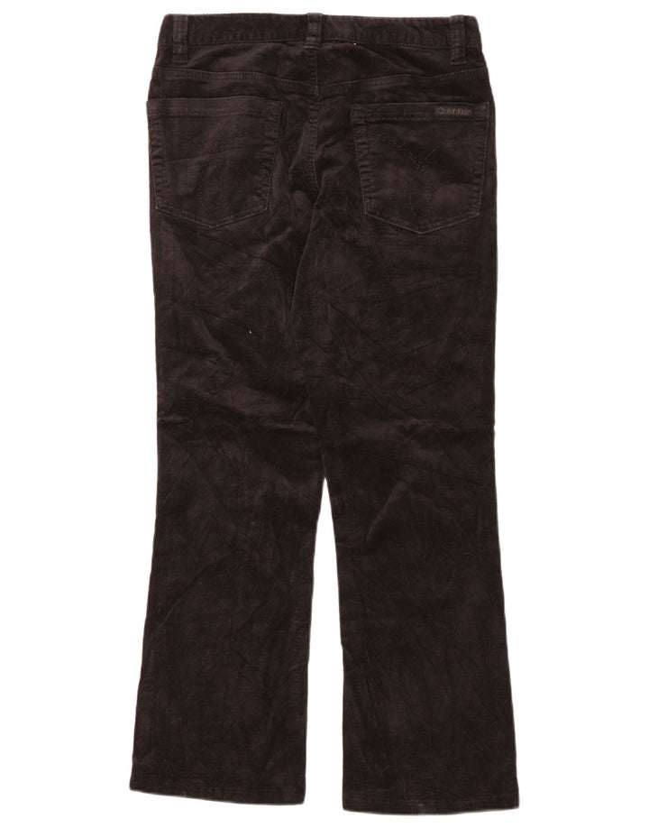 CALVIN KLEIN Pantaloni Bootcut din velur pentru femei US 6 Medium W30 L27 Negru