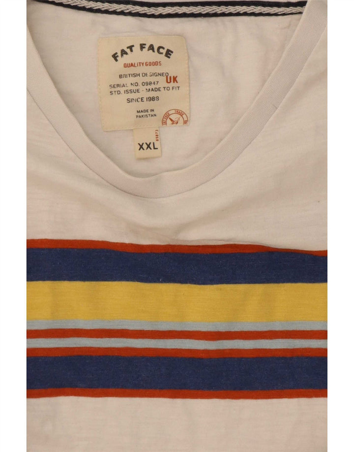 Tricou pentru bărbați Fat Face Top 2XL, bumbac color bloc alb