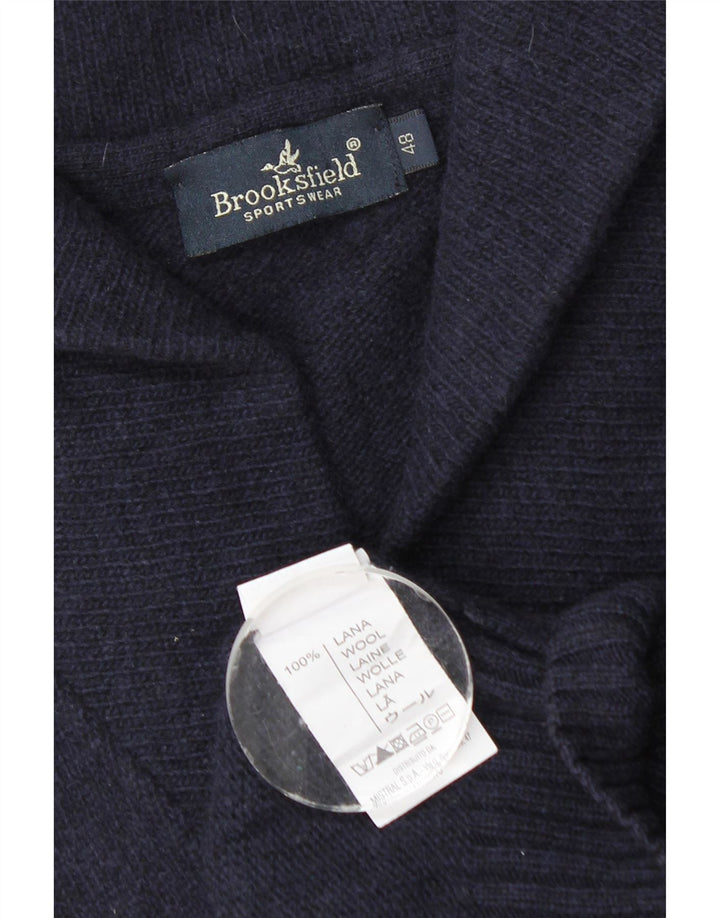 Pulover cardigan pentru bărbați Brooksfield IT 48 Mic Lână bleumarin