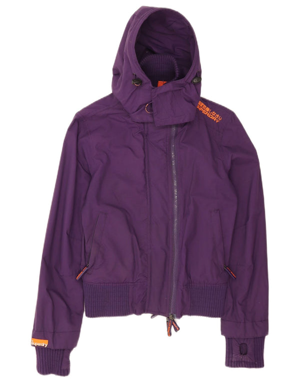 Jachetă Windbreaker pentru femei cu glugă Superdry UK 6 XS Violet Nylon
