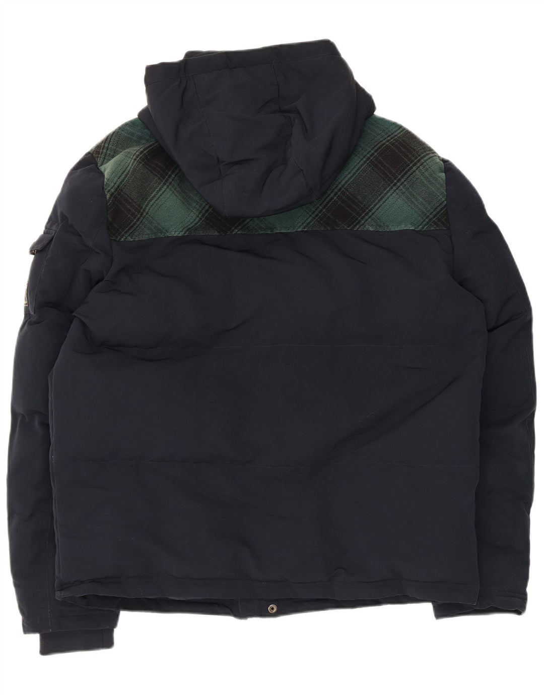 Jachetă de schi cu glugă pentru bărbați Superdry UK 42 XL, poliester cu carouri bleumarin