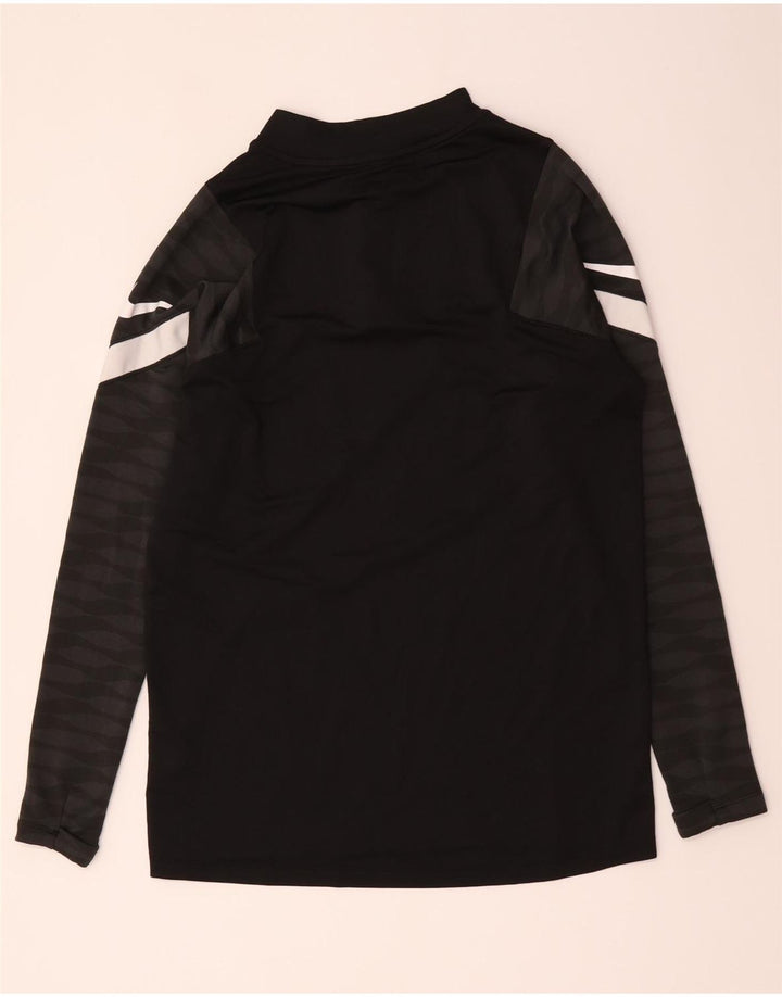 Top de trening pentru bărbați Dri Fit, cu fermoar și gât, negru, colorblock