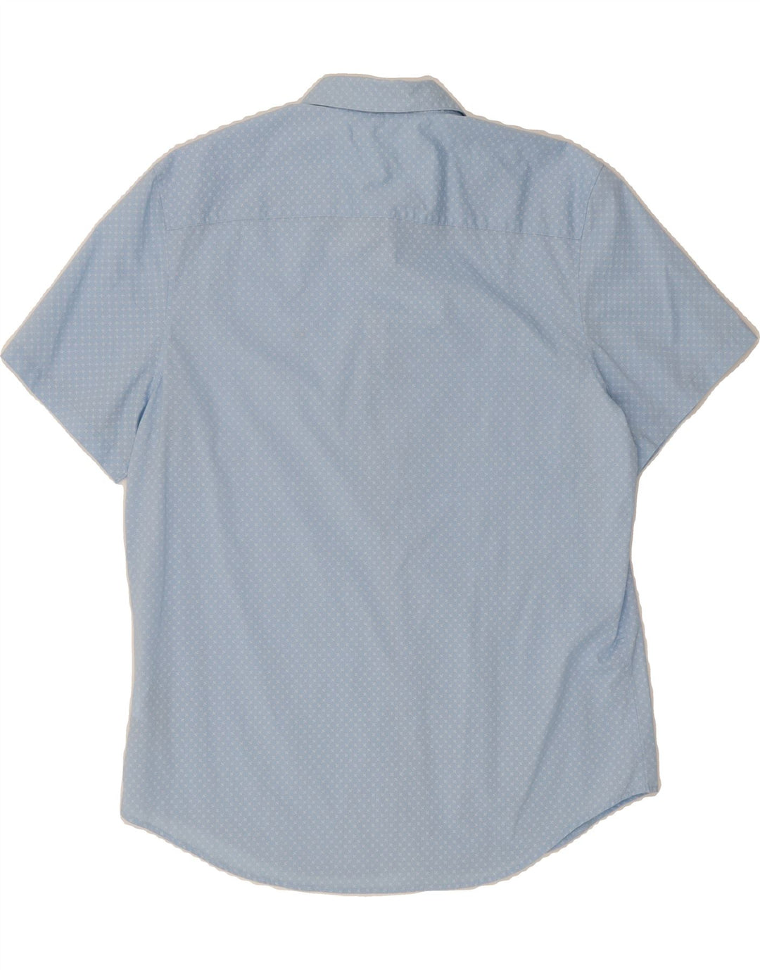 CALVIN KLEIN Mens Abstract Pattern Short Sleeve Shirt Large Blue Cotton Vintage Calvin Klein and Second-Hand Calvin Klein from Messina Hembry 
