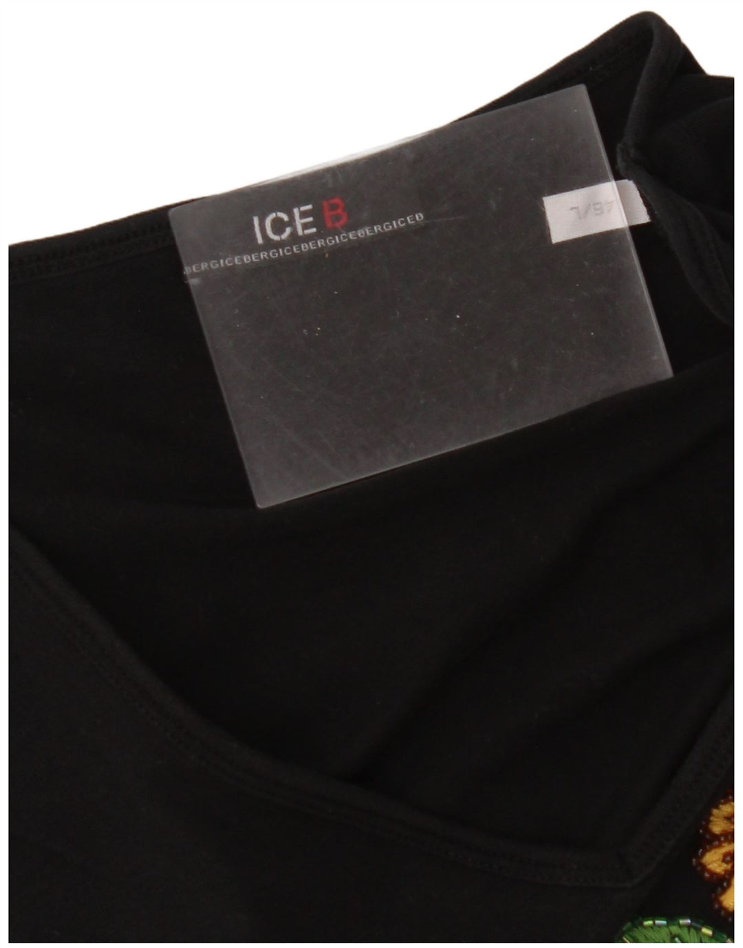 ICEBERG Crop Graphic Top cu mânecă lungă pentru femei IT 46 Large Black Floral