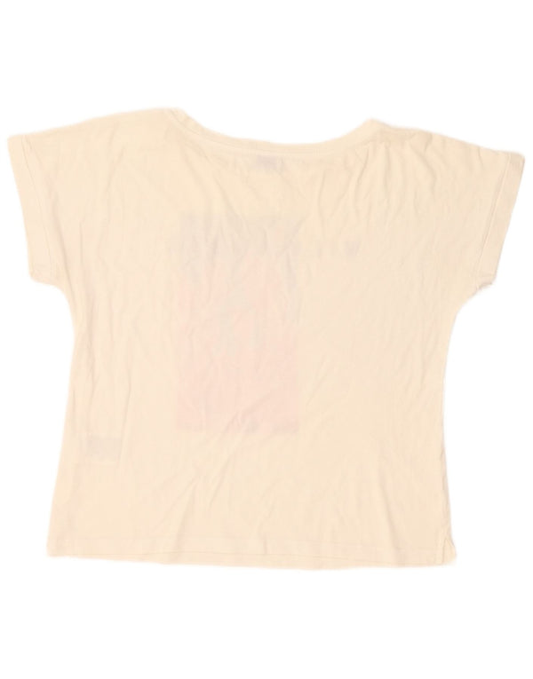 Tricou cu grafic crop Liu Jo pentru femei Top UK 14 Medium Off White