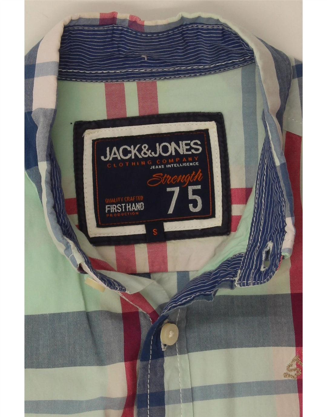 Cămașă cu mânecă scurtă Jack & Jones pentru bărbați, carouri mici, verzi