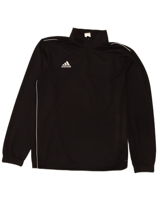 Adidas Climalite Mens Zip Neck Pullover Trening Top XL Negru Poliester