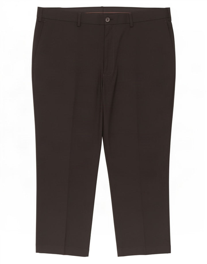 Pantaloni tăiați pentru bărbați Marks & Spencer, slim, L38 L25, poliester negru