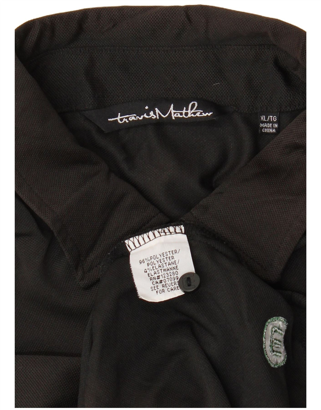 TRAVIS MATHEW Tricou polo cu grafică pentru bărbați, XL, poliester color bloc negru