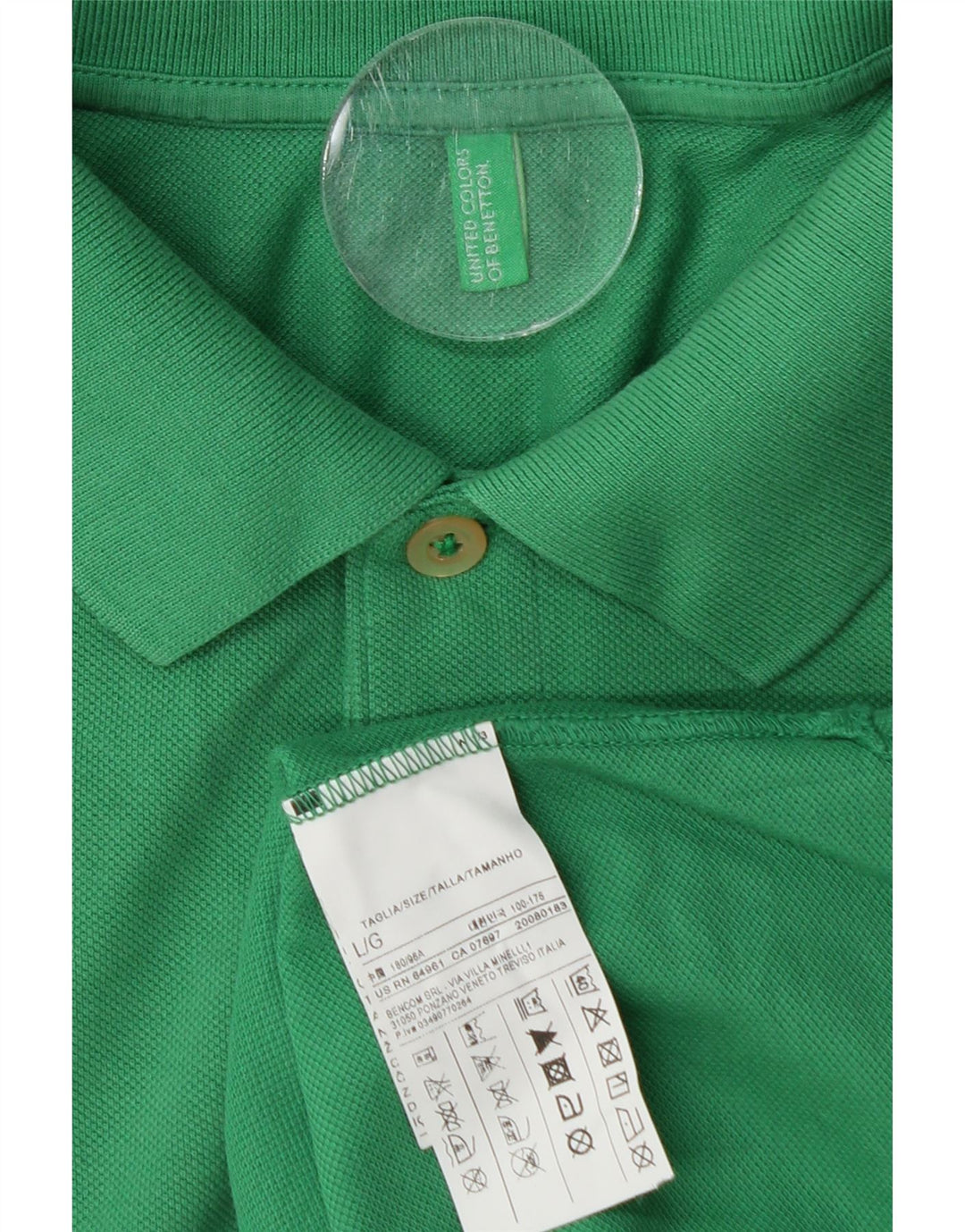 Tricou polo pentru bărbați BENETTON, mare, verde, bumbac